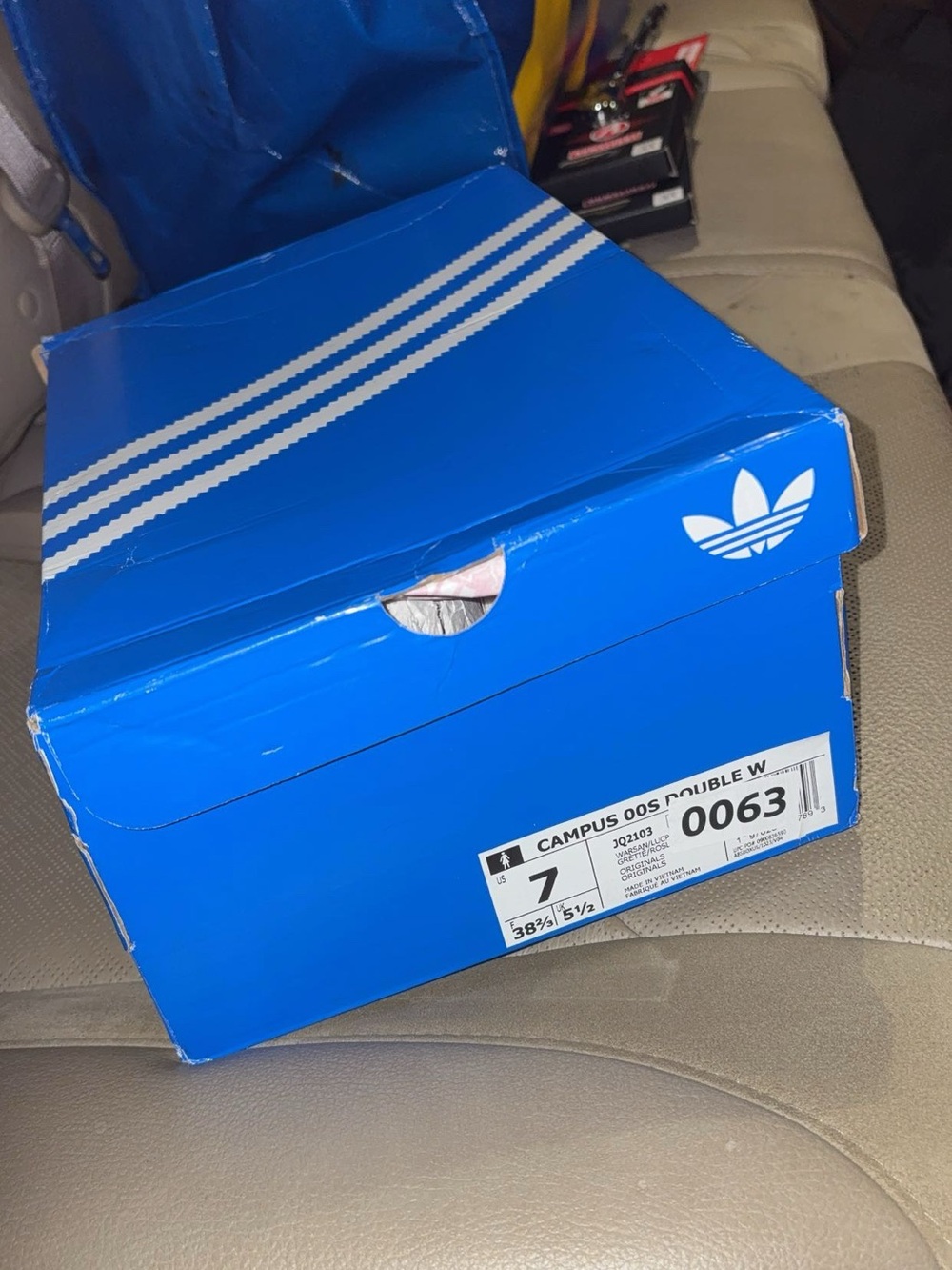 adidas Beige and Pink Low-Top Sneakers with White Laces - Picture 3 of 3